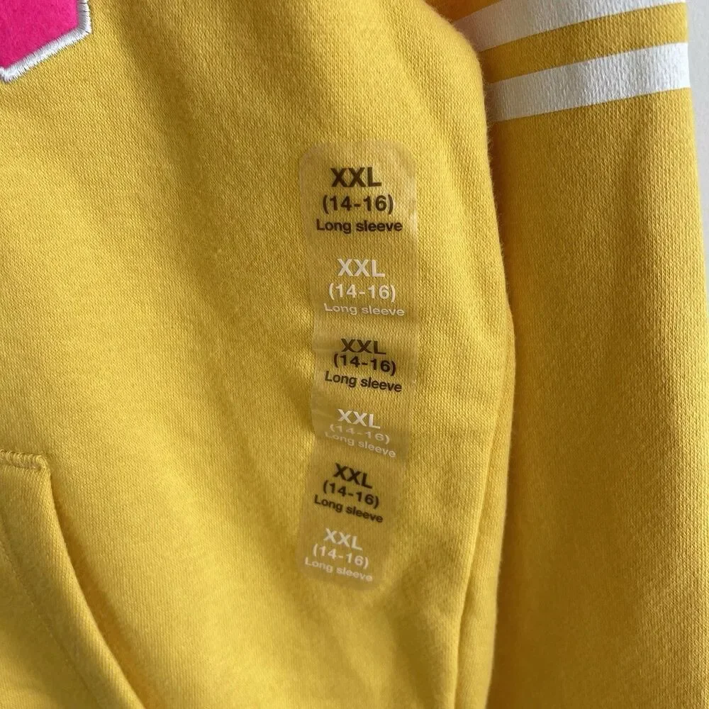 GAP Girls Youth XXL 14/16 Fleece Hoodie Zip Up Sweatshirt Yellow‎